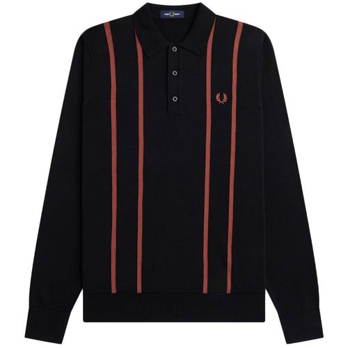 Graphic Long-Sleeved Knit Polo Shirt - Ready-to-Wear 1AAT4M
