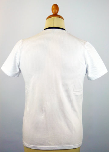 GABICCI VINTAGE Normandy Retro Mod Henley neck T-Shirt White