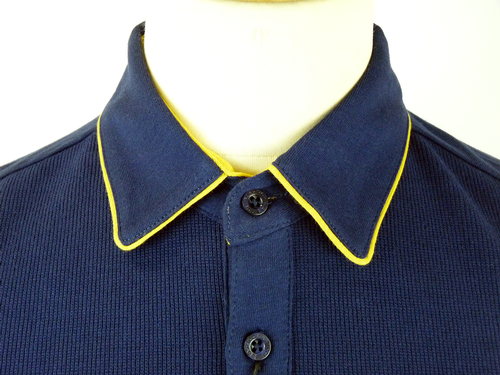GABICCI VINTAGE Mod Waffle Front Piping Polo Top W