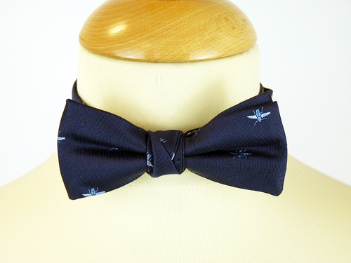 Navy Bees GIBSON LONDON Retro Mod Silk Bow Tie