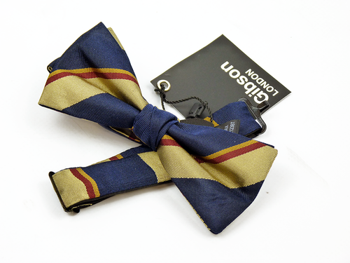 Striped Bow GIBSON LONDON Retro Mod Silk Bow Tie