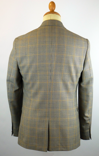 GIBSON LONDON Grouse Retro 60s Mod Check Blazer Jacket