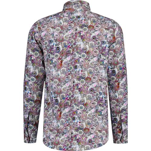 Guide London 60s Psychedelic Floral Print LS Shirt