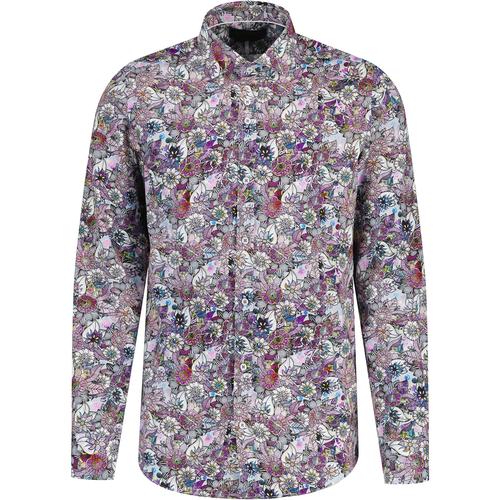 Guide London 60s Psychedelic Floral Print LS Shirt