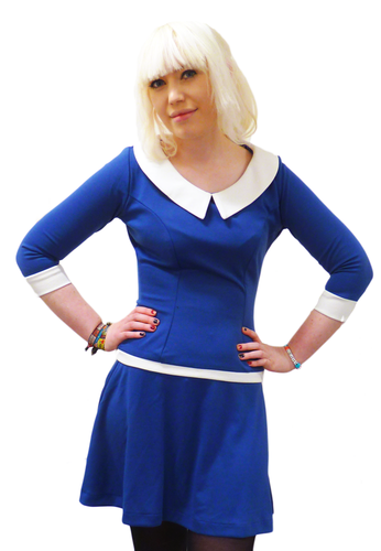HEARTBREAKER Madeline Retro 60s Mod Blue Haute Dress