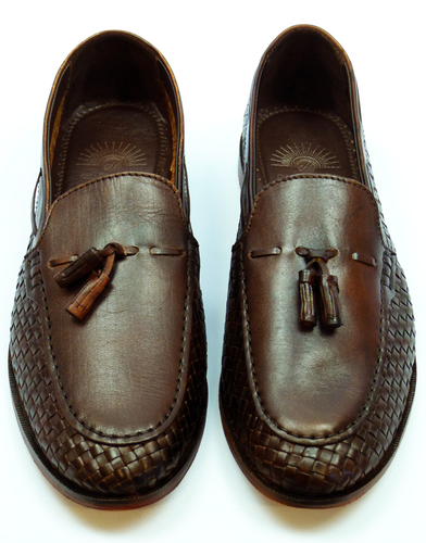 H by HUDSON Pancho Retro 60s Mod Basket Weave Loafer Shoes
