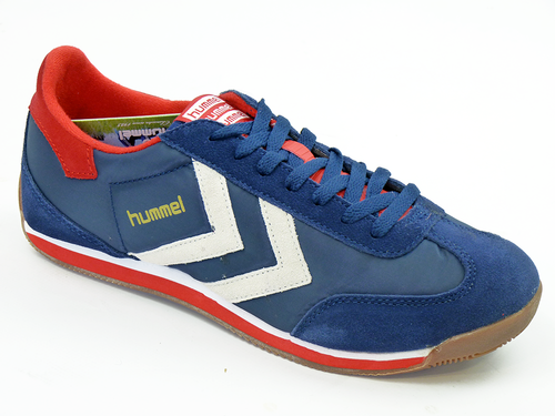 Bluebell Alligevel Rund ned HUMMEL Stadion Low Retro 70s Indie Running Trainers Dress Blue