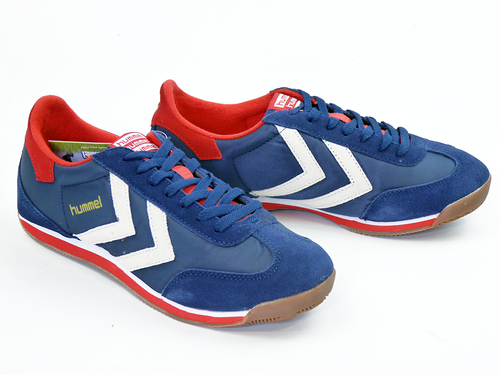 HUMMEL Stadion Low Retro 70s Indie Running Trainers Dress Blue