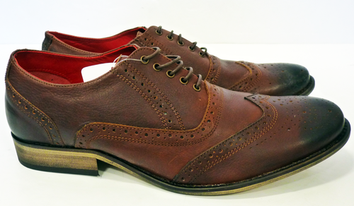 IKON ORIGINAL Squire Brogues | Retro 60s Oily Leather Mod Shoes