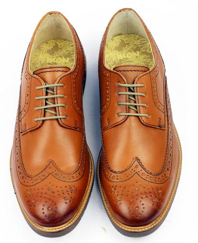 IKON Almond Retro Sixties Mod Wingtip Heritage Brogue Shoes