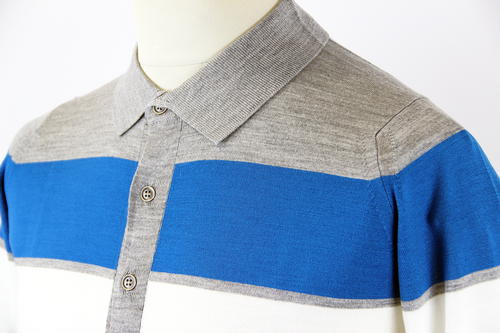 1010MSIG JOHN SMEDLEY 60s Mod Striped Polo Shirt S