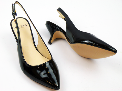 LACEYS Grace Retro 60s Vintage Kitten Heel Leather Shoes