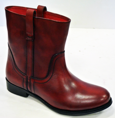 Tame LACEYS Retro 60s Mod Burgundy Chelsea Boots