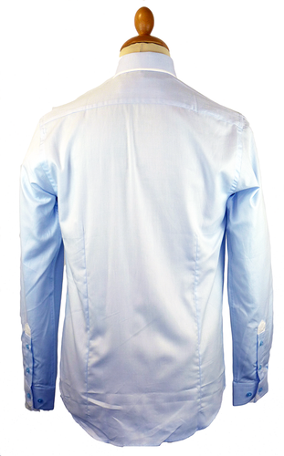 GUIDE LONDON 60s Mod Cutaway Round Collar Textured Shirt