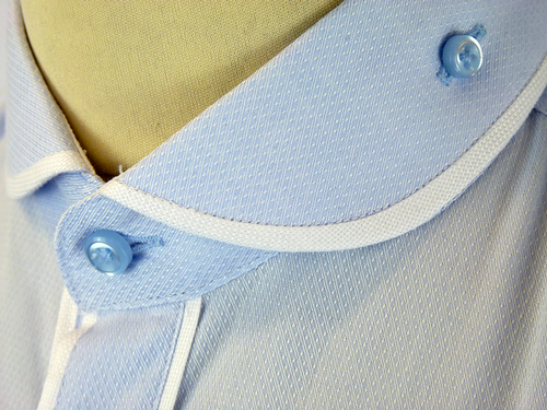 GUIDE LONDON Cutaway Round Collar Textured Shirt