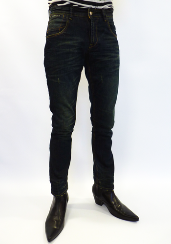 LAMBRETTA Retro Mod Slim Leg Flap Pocket Jeans