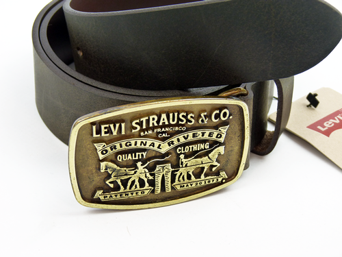 LEVI'S® Vintage Horse Buckle Retro Indie Mod Leather Belt 219626