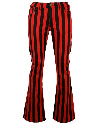 red black striped trousers