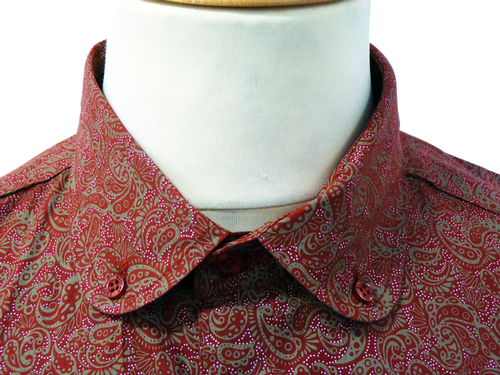 '5D' MADCAP Retro Mod Round Collar Paisley Shirt R