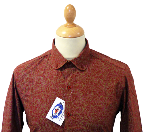 '5D' MADCAP Retro Mod Round Collar Paisley Shirt R