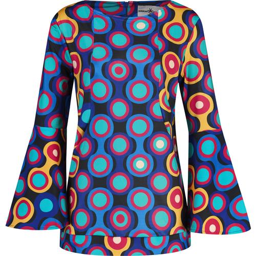 madcap england womens retro psych out long bell sleeve top jet set