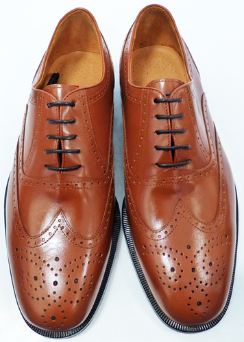 MERC Brogues | Retro Sixties Mod Tan Punched Brogue Leather Shoe