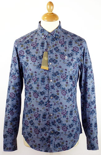 Floral Chambray ORIGINAL PENGUIN Retro Mod Shirt B