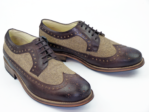 ORIGINAL PENGUIN Arnolt Retro 60s Mod Herringbone Brogue Shoes
