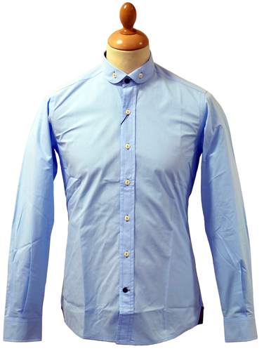 LAMBRETTA 60s Mod Penny Collar Button Down Shirt S