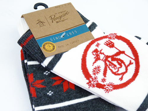 +ORIGINAL PENGUIN Retro Christmas Socks WL- 2 pack