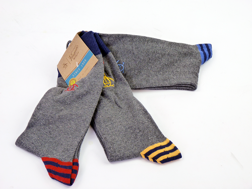 +ORIGINAL PENGUIN Retro Stripe Heel Socks - 3 Pack
