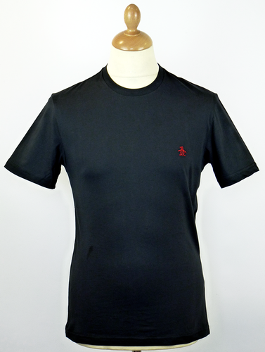 ORIGINAL PENGUIN Embroidered Logo Retro Indie T-Shirt Caviar