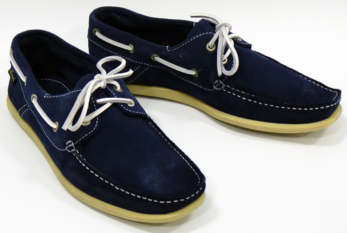 Azul Retro Indie Ivy Look Suede Mod Moccasin Boat Shoes