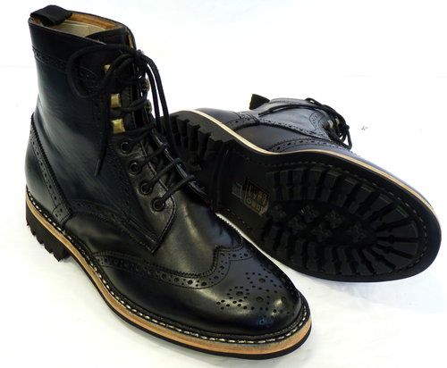 Ike PAOLO VANDINI Retro Indie Mod Brogue Boots (B)