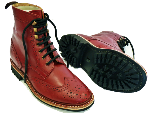 red brogue boots