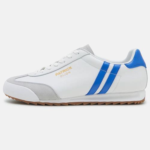Patrick Dijon Runner Retro Trainers in White and Royal Blue Side Photo