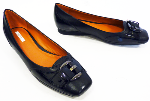 GEOX Stefany Flat Ballerina Buckle Shoes | Retro 60s Mod Buckle Shoes