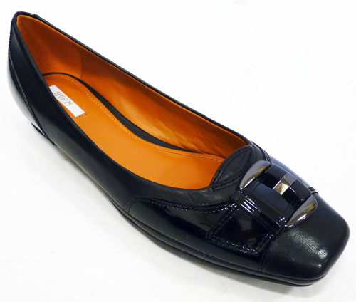 Stefany GEOX 60s Mod Leather & Patent Buckle Shoes