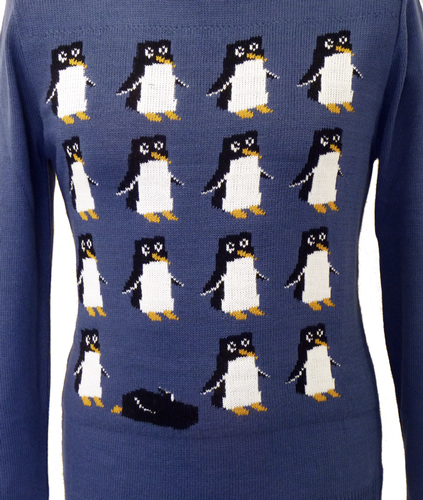 Penguin Party Retro 70s Indie Christmas Jumper