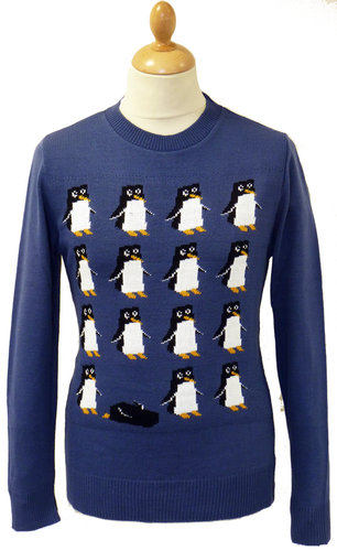 Penguin Party Retro 70s Indie Christmas Jumper