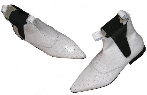 'Chelsea Dagger' - White Leather Chelsea Boots