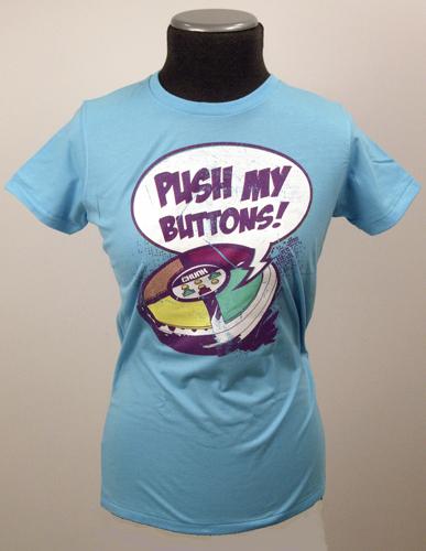 'Push My Buttons' Retro Indie Ladies Chunk T-Shirt