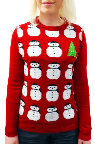 Frosty Retro 70s Indie Snowman Christmas Jumper