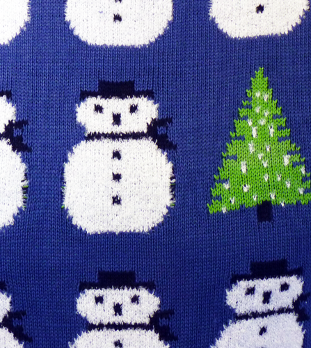Frosty Retro 70s Indie Snowman Christmas Jumper B