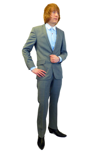 Retro Sixties 2 Button Slim Fit Mod Check Suit (G)