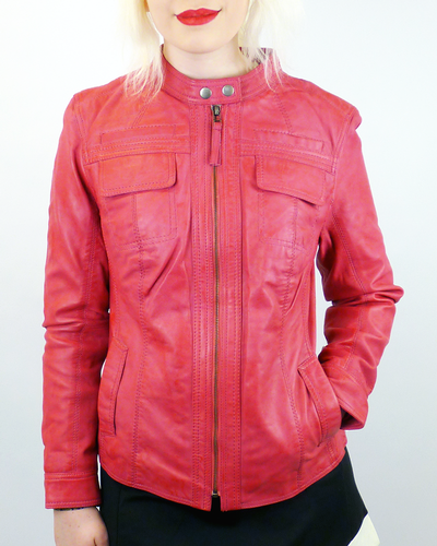 MADCAP ENGLAND Casino Retro 70s Leather Jacket Vintage Pink