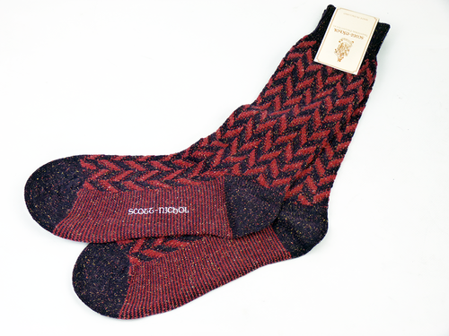 + Haddon SCOTT-NICHOL Retro Herringbone Socks