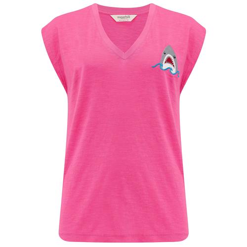 Sugarhill Brighton Ariana Fin-Tastic Shark Tank Tee in Pink T0925