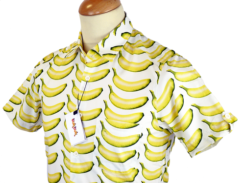 Banana Print TUKTUK Retro 60s Tapered Fit Shirt SS