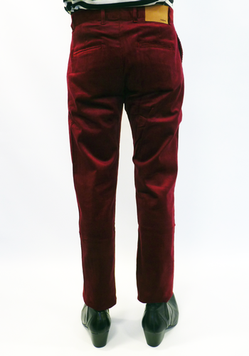 TukTuk Maroon Corduroy Trousers | Mens Retro Sixties Mod Cords